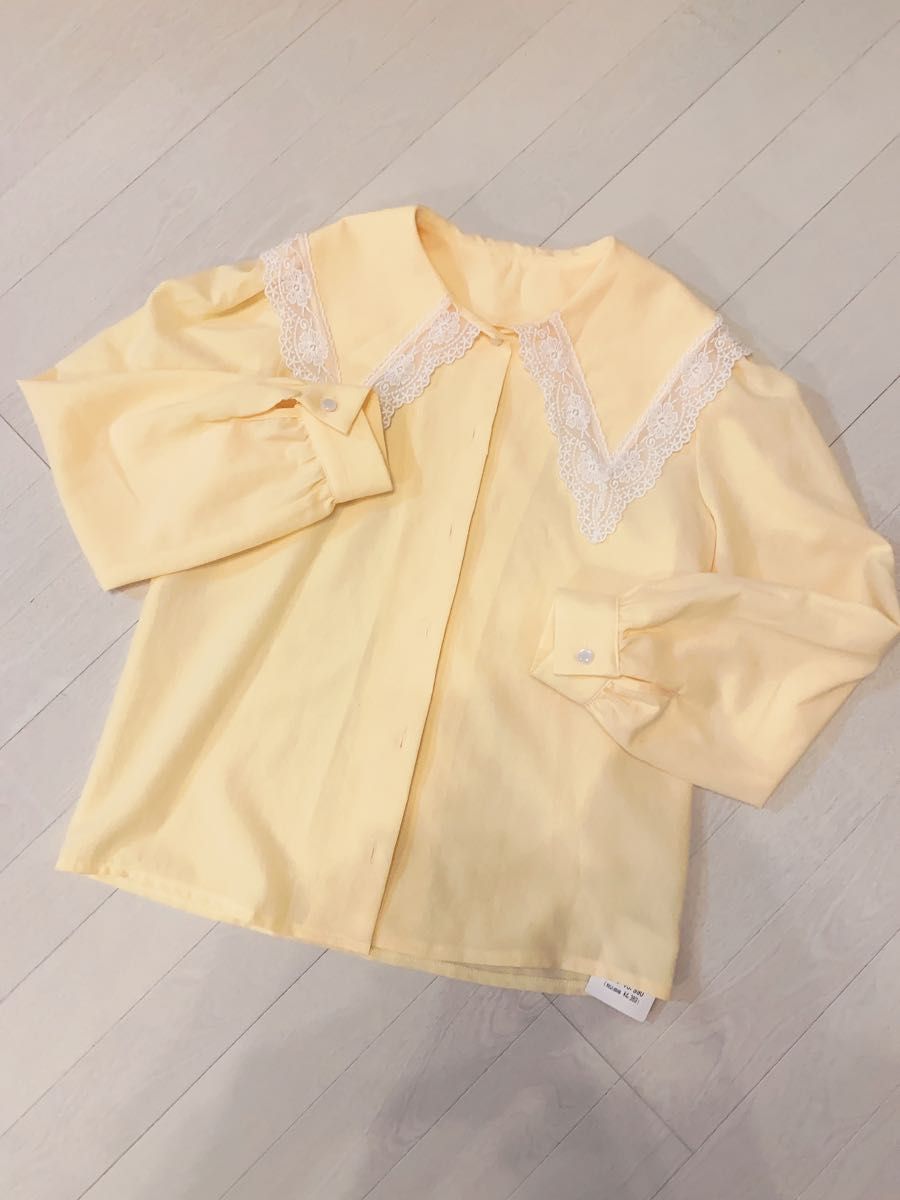 黄色 セーラー襟ブラウス 新品未使用タグ付き