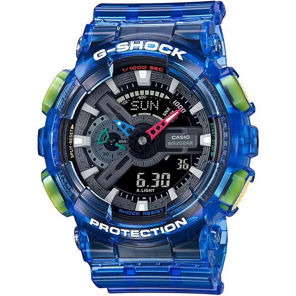 セール★新品 カシオ正規保証付★G-SHOCK 限定品 GA-110JT-2AJF ブルー 青 スケルトン 針 デジタル 20気圧防水 耐衝撃 大きい メンズ腕時計