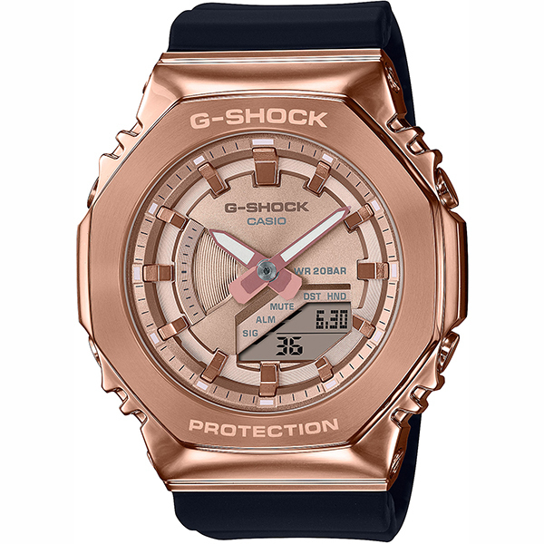 セール！★新品 カシオ正規保証付き★G-SHOCK GM-S2100PG-1A4JF メタルカバード ミッドサイズ ピンクゴールド 防水 レディース腕時計