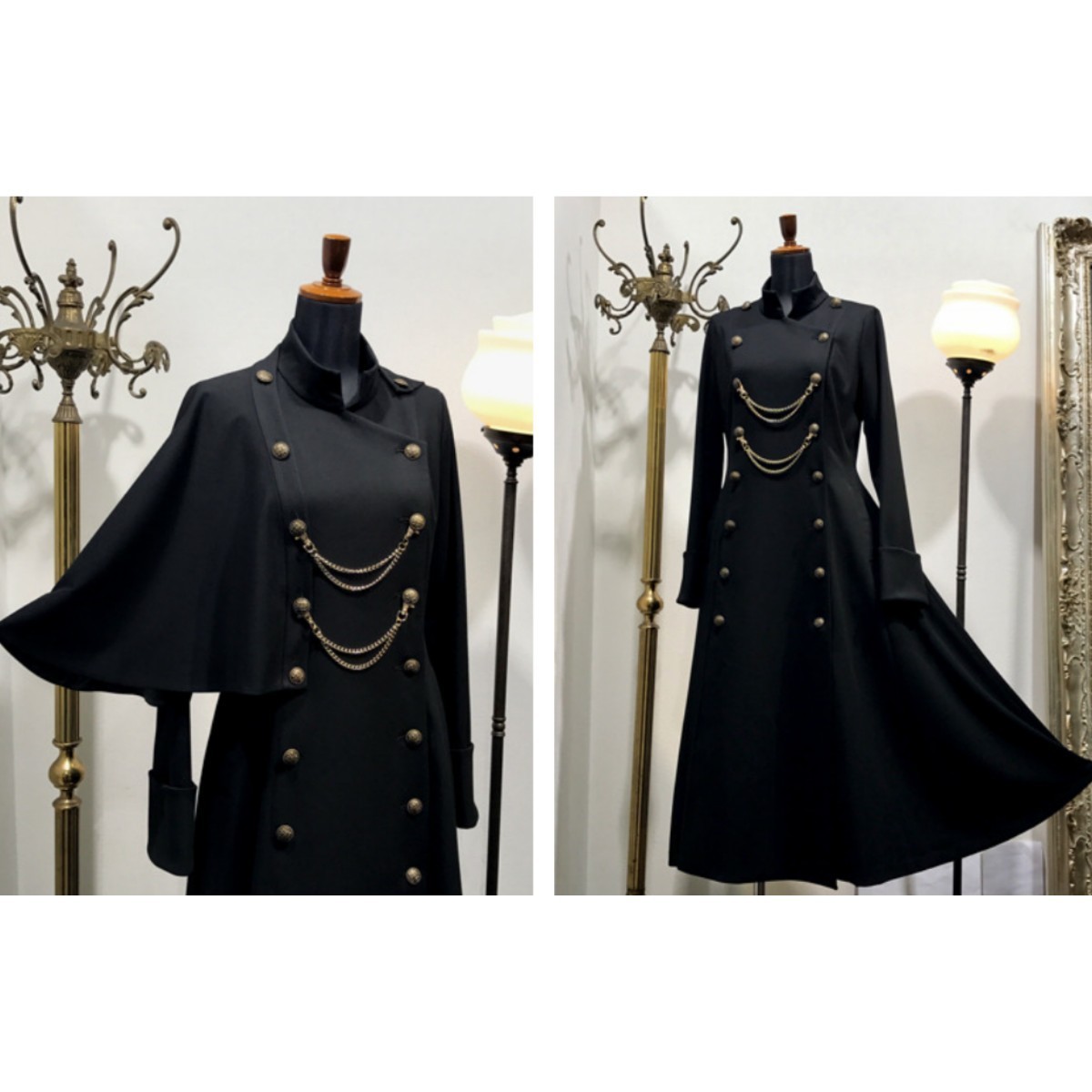 新品未使用 ATELIER BOZ レスポワールケープ付ロングコート 黒 ケープ