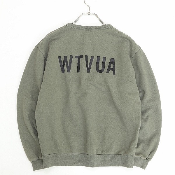 ◆WTAPS ダブルタップス WTVUA 裏起毛 クルーネック スウェット オリーブグリーン 1_画像2