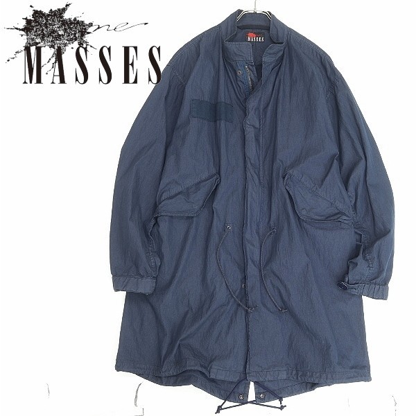 ◆MASSES マシス M65 COAT ロゴ刺繍 ミリタリー モッズ コート 紺 ネイビー L