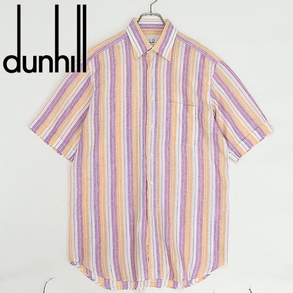 売れ筋商品 ダンヒル 美品◇dunhill リネン100% M シャツ 半袖 マルチ