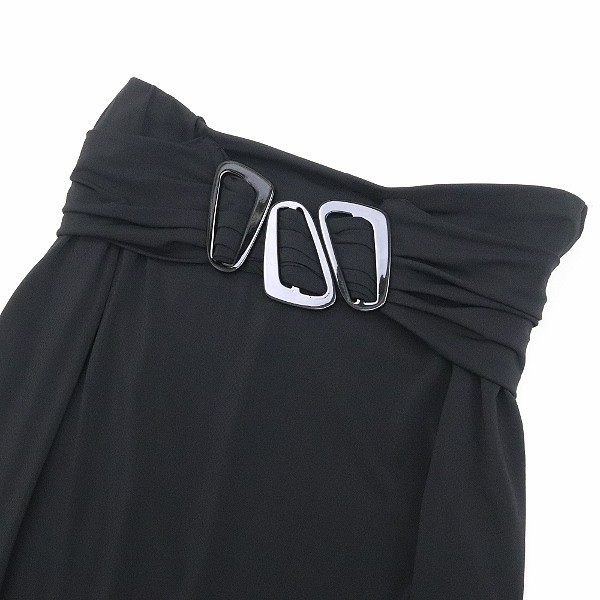  white tag *Max Mara Max Mara stretch buckle design skirt black black 