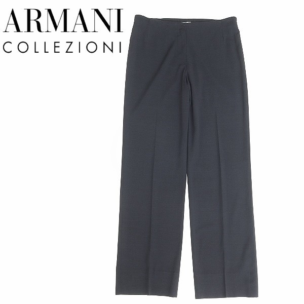 国内正規品◆ARMANI COLLEZIONI アルマーニ コレツォーニ ストレッチ スラックス パンツ 黒 ブラック 40_画像1