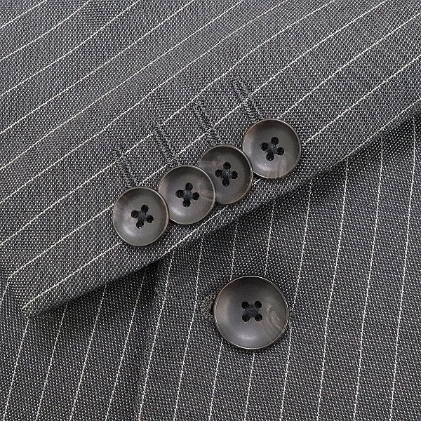 ◆Perfect Suit FActory パーフェクトスーツファクトリー ストライプ柄 2釦 スーツ グレー 98 A8_画像4