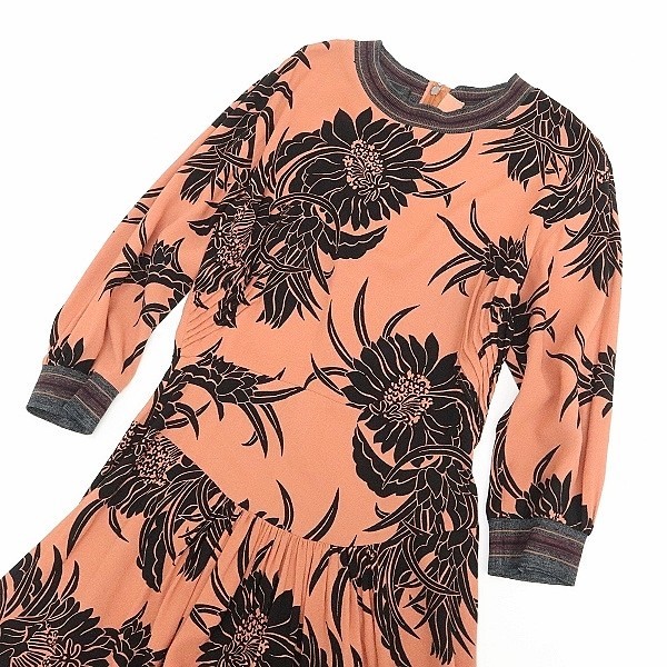 国内正規品◇PRADA プラダ 花 フラワー アロハ柄 ギャザー 切替