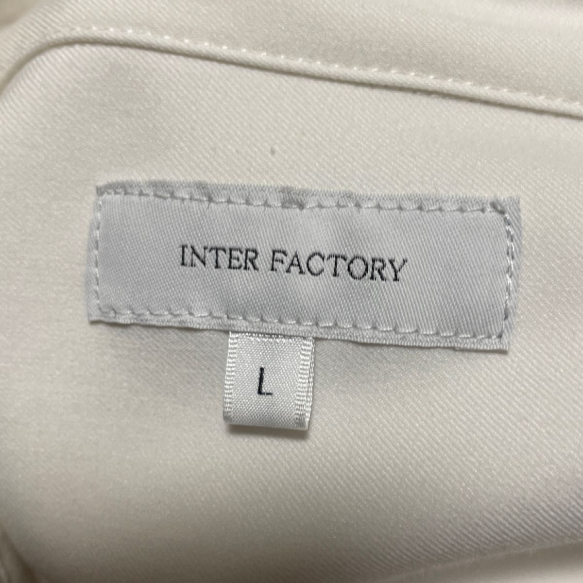 Wポケットルーズスリーブシャツ　made in INTER FACTORY 長袖シャツ　白シャツ　カジュアル