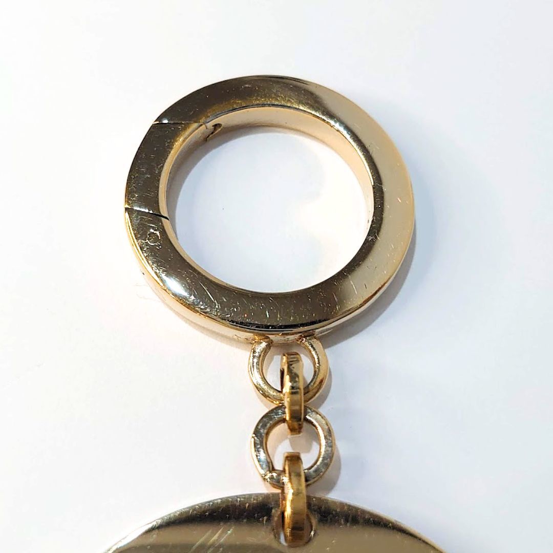 [ Stone lack none ]FENDI Fendi Zucca key holder charm Gold × Stone box * storage bag attaching [ free shipping ]