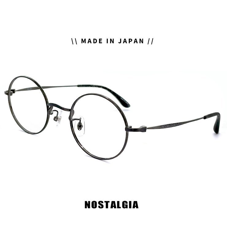 新品 ノスタルジア pg 351-3 ノスタルジックなのにオシャレ♪ 日本製 丸眼鏡 メガネ βチタン チタン フレーム 眼鏡 メタル ラウンド型