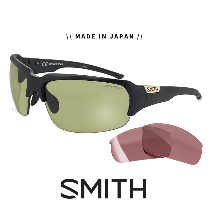 新品 日本製 SMITH スミス 偏光サングラス swing style polar yg 32 ＆ ignitor impossibly black スウィング スタイル MADE IN JAPAN