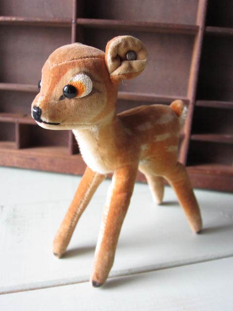  Германия античный * Margarete Steiff GmbH *steiff* Bambi 14cm* олень * мягкая игрушка * животное * животное * интерьер 