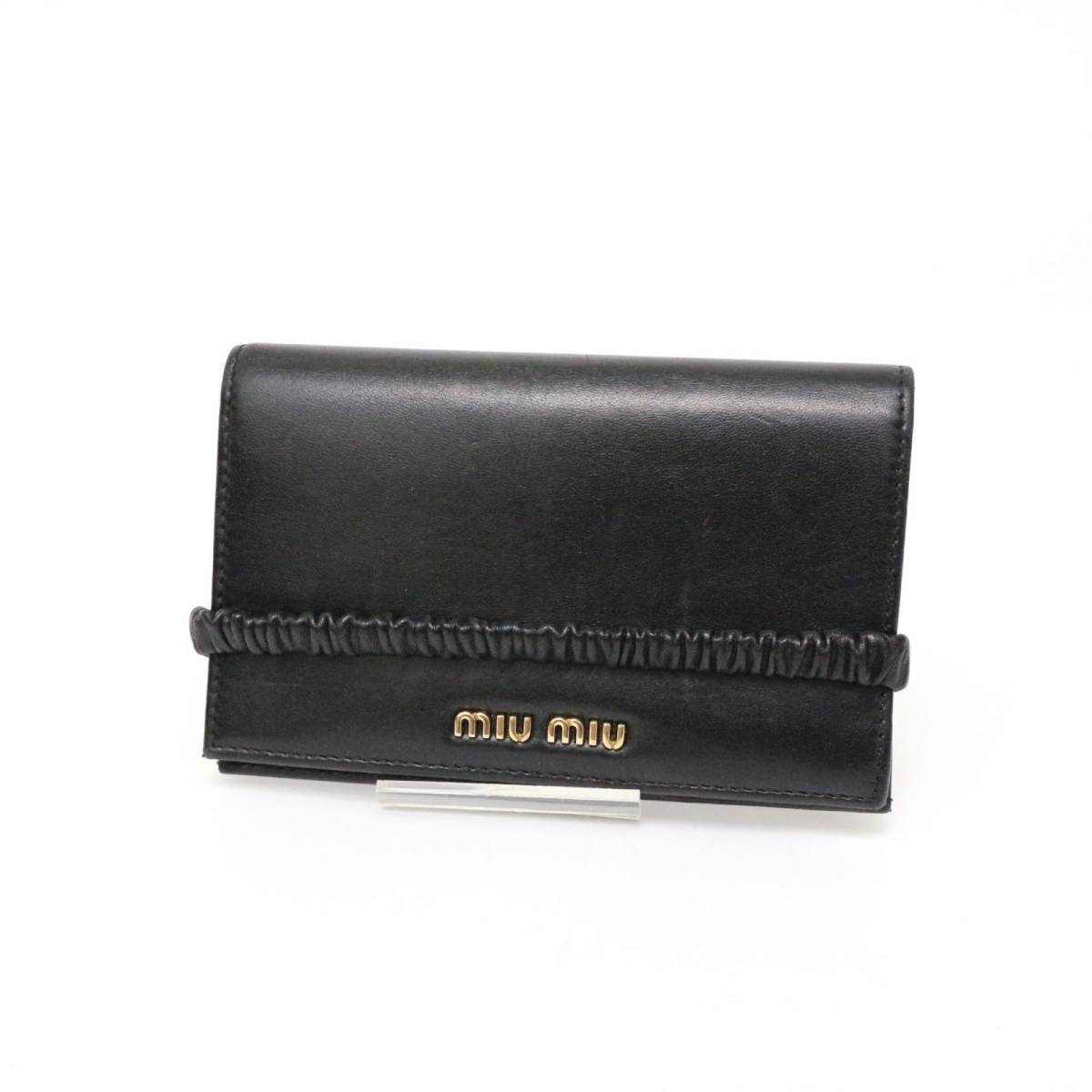 ミュウ ミュウ 5MV024 ギャザー 折り財布 ウォレット folded wallet