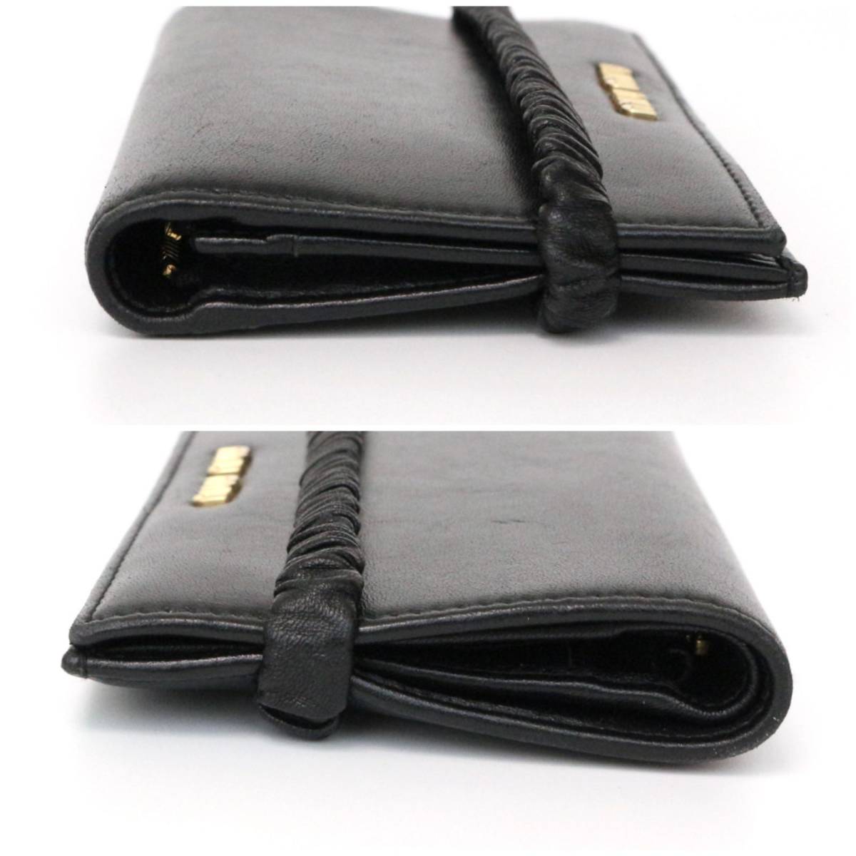 ミュウ ミュウ 5MV024 ギャザー 折り財布 ウォレット folded wallet