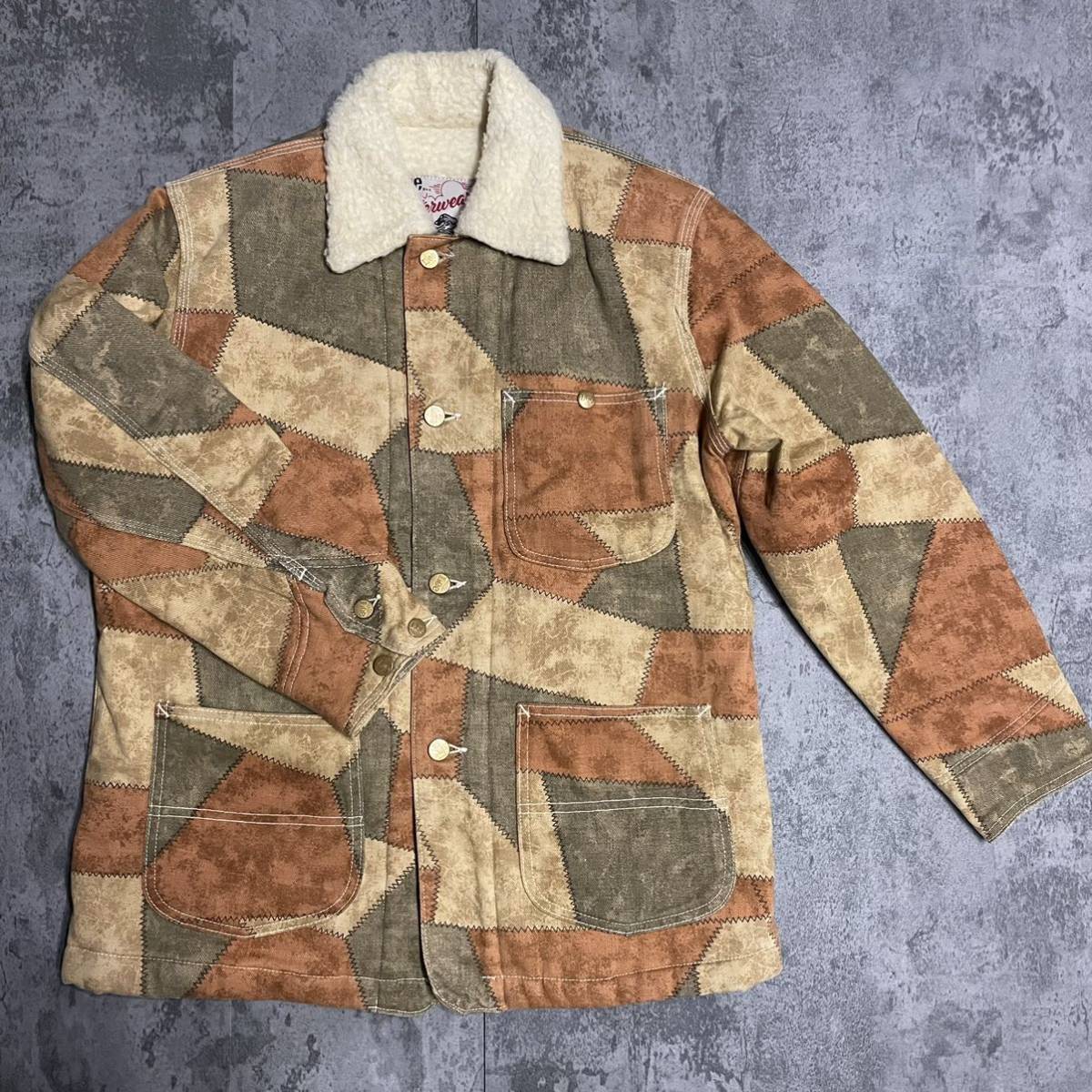 Lee リー 70s ビンテージ パッチワークプリントボアジャケット Lee リー 70s ビンテージ パッチワークプリントボアジャケット