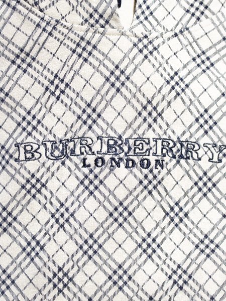 BURBERRY　ロンドン　ロゴ刺繍　チェック　フーディパーカー　カットソー　L