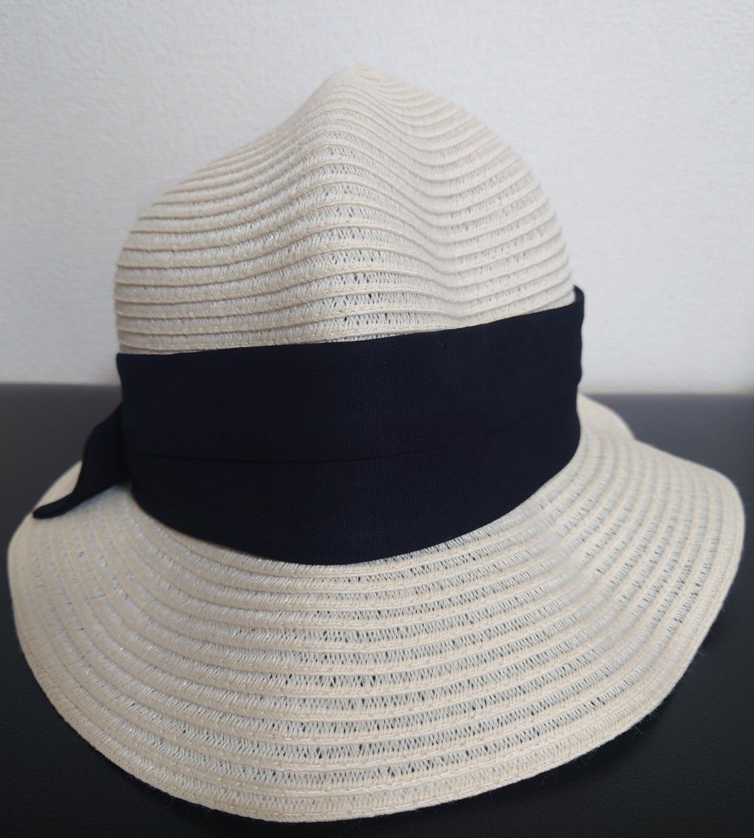 新品　未使用　ストローハット 麦わら帽子 タグ付き　ナチュラル　フリーサイズ　柔らか　帽子