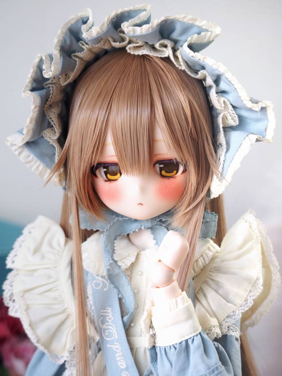 【iruma】DDH-29セミホワイト肌 カスタムヘッド ソフビ盛り(難あり)＋おまけアイ3種類＋おまけウィッグ_画像5