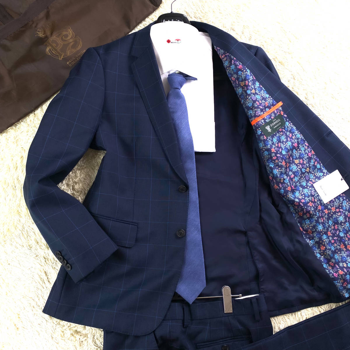 未使用級花柄!PaulSmith DORMEUIL AMADEUSセットアップスーツフラワー