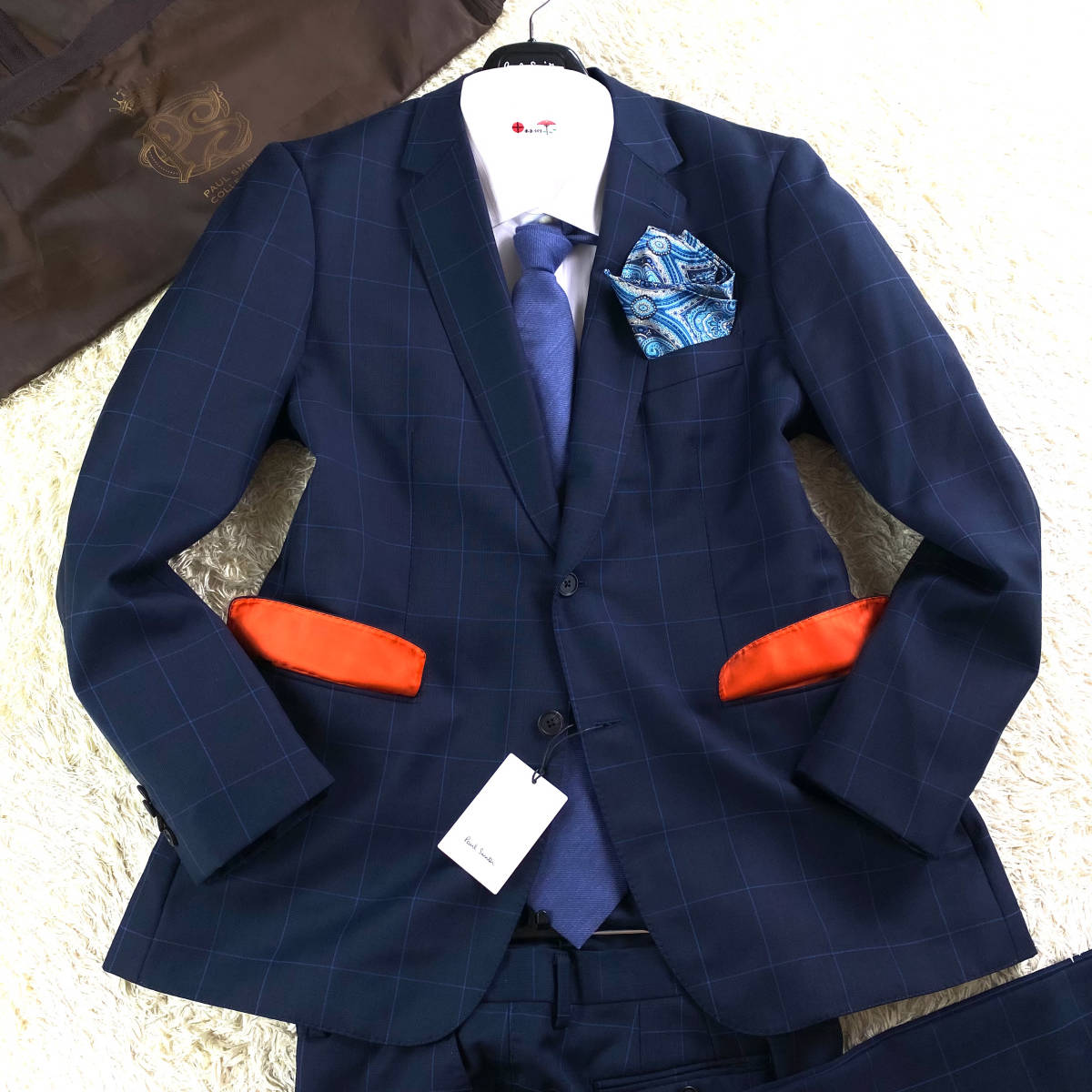 未使用級花柄!PaulSmith DORMEUIL AMADEUSセットアップスーツフラワー