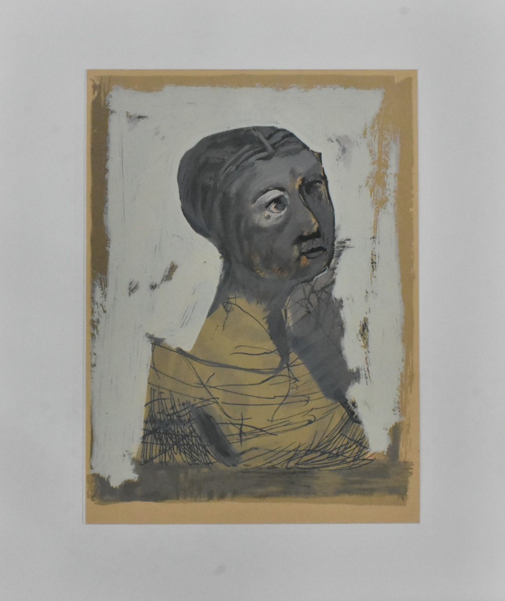 巨匠作家希少版画作品! マリノ・マリー二 版画 「ritratto,1942