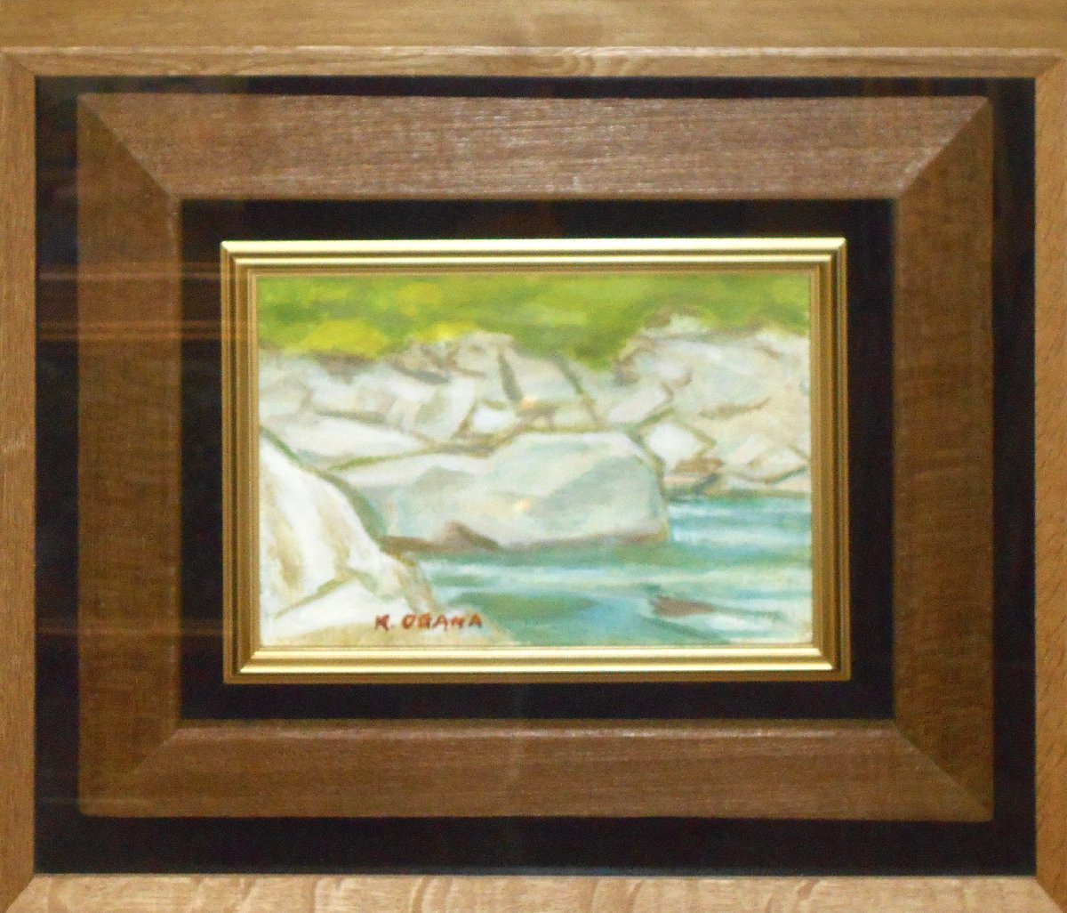 小川勝蔵 SM 「二服の渓流」 油彩画 【正光画廊...+sobrape.com.br