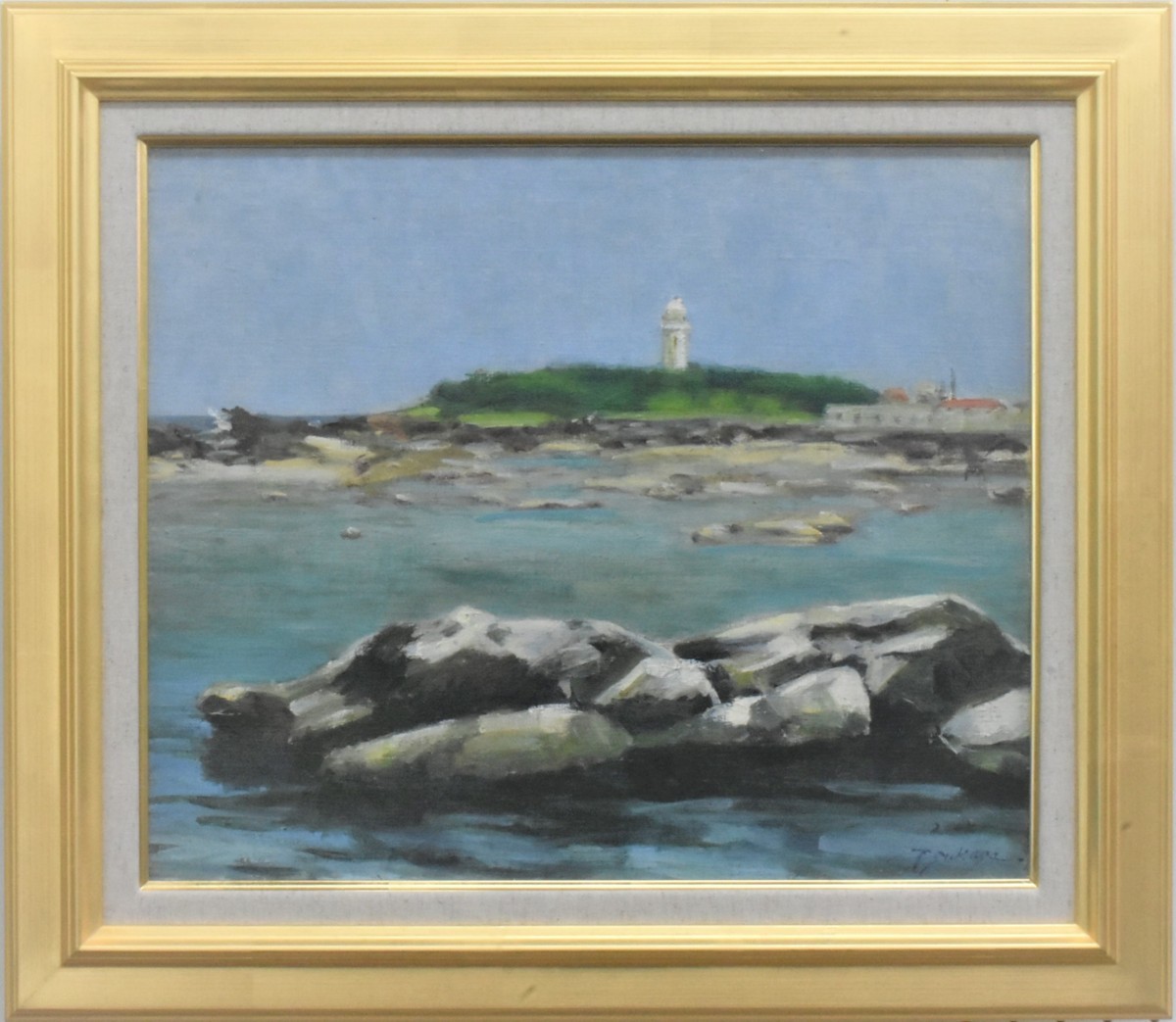 掘り出しオススメ油絵作品! 成澤司 8F 「野島崎灯台」 正光画廊 myskin.sg