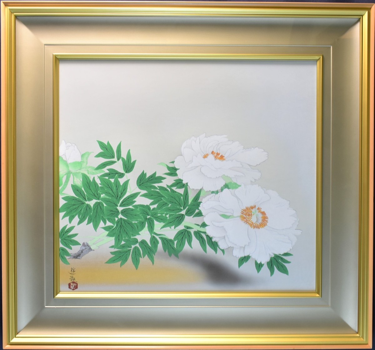 文化勲章受章日本画家版画作品 小倉遊亀 リトグラフ 「白磁」 限定300