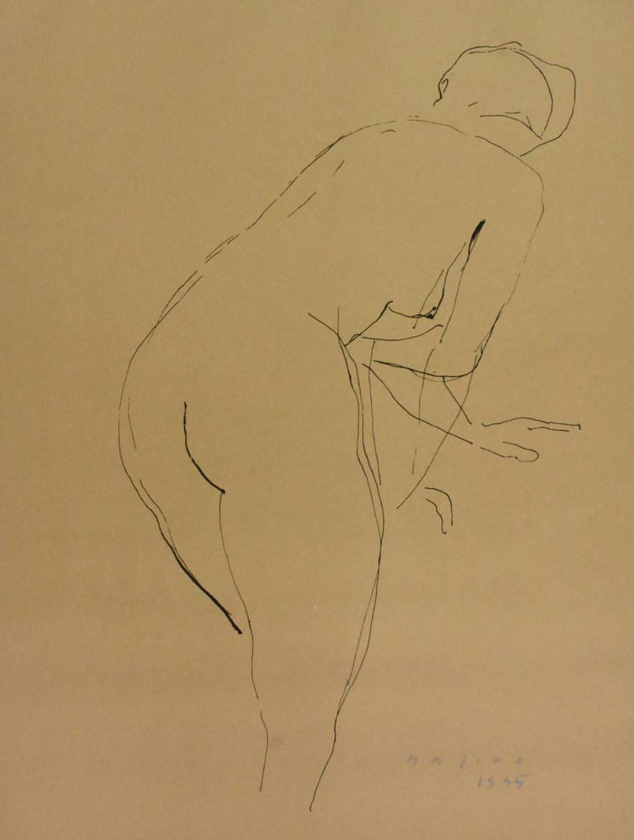 巨匠画家希少版画作品! マリノ・マリー二 版画 「nudo da dietro,1945
