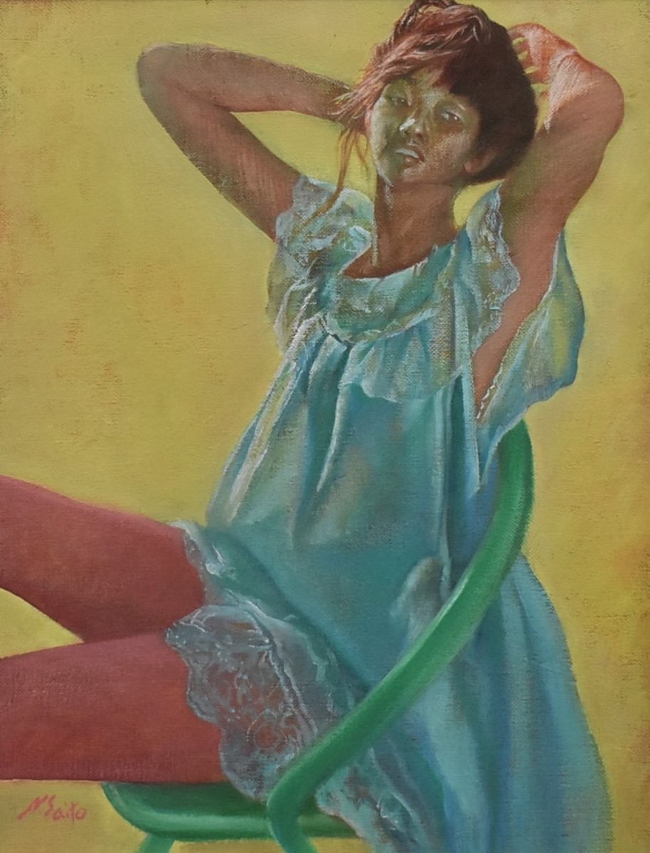  digging recommended work!. wistaria summer .6F [ negligee ] oil painting . regular light ..