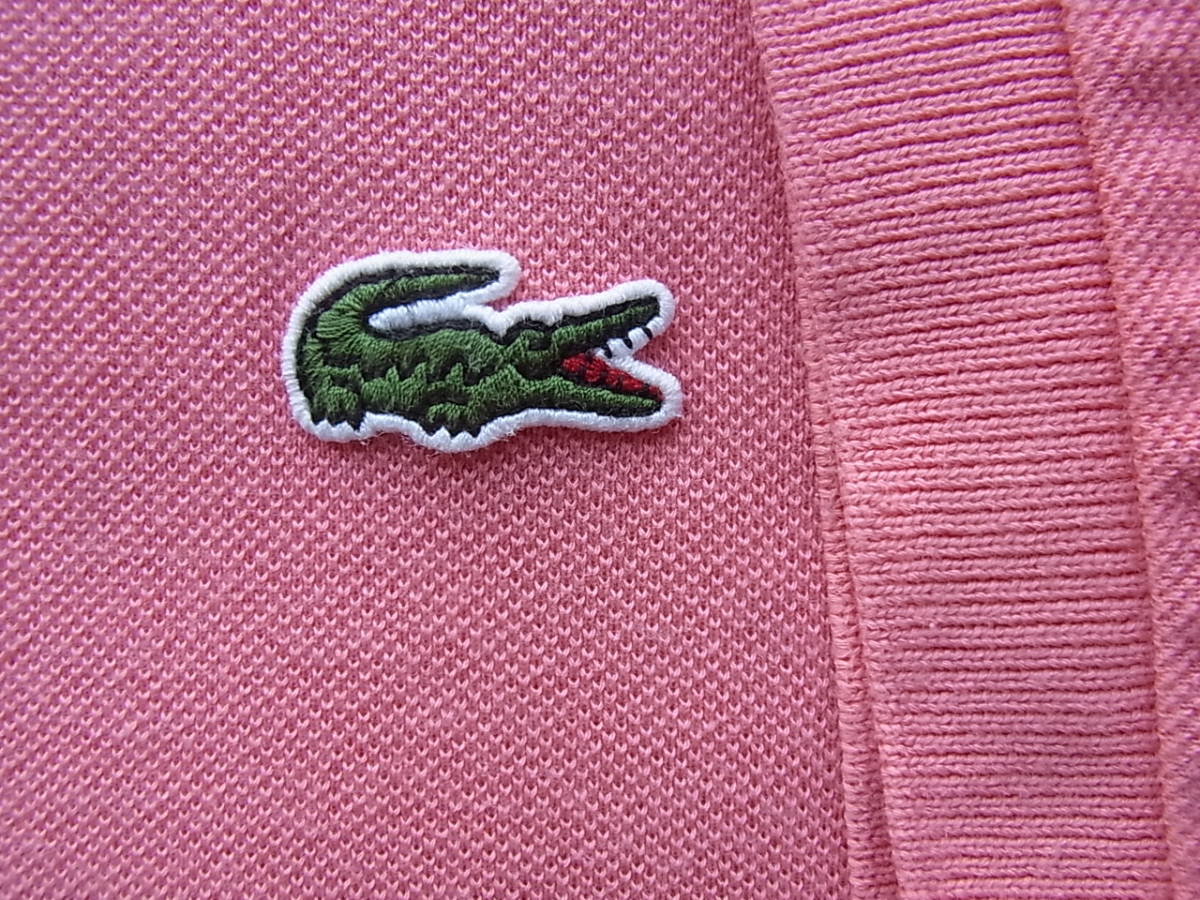 LACOSTE 　ラコステ　鹿の子素材　定番ポロシャツ　型番 L1212AL サイズ 3 日本製 ピンク系_画像3