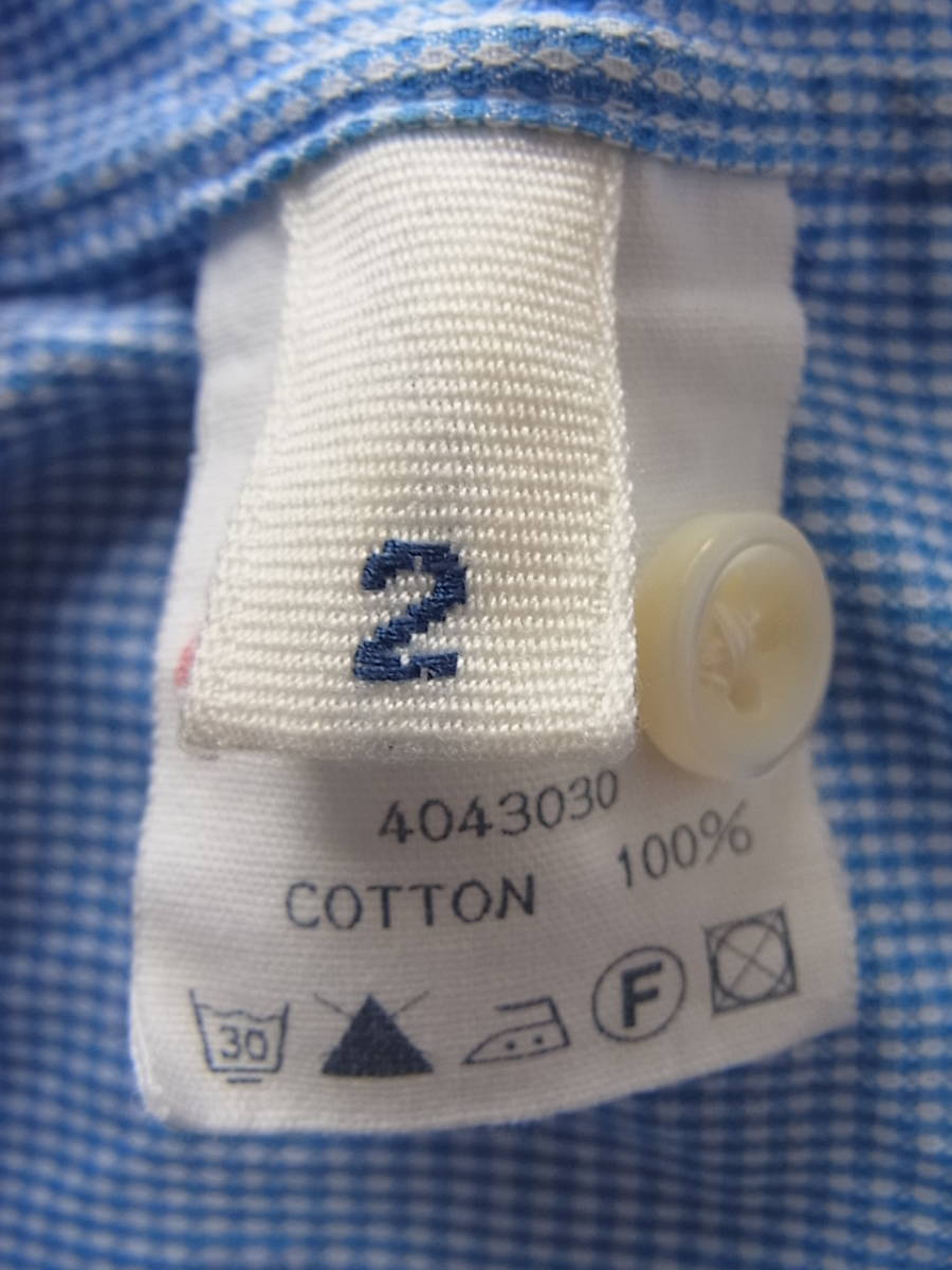 45R フォーティーファイブ　ギンガムチェック柄　プルオーバー　ボタンダウンシャツ　サイズ 2 日本製_画像9