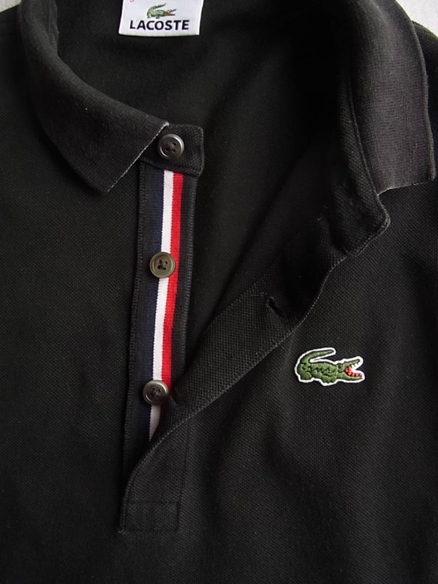 LACOSTE ラコステ　鹿の子素材　ポロシャツ　型番 PH018P サイズ 3 ブラック　日本製　㈱ファブリカ社製_画像4