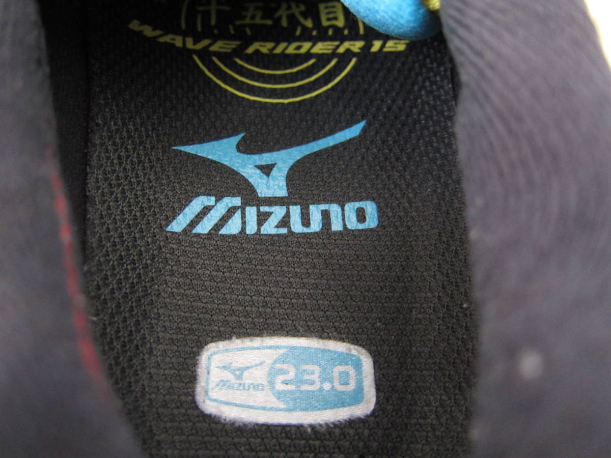 mizuno Wave Rider 15（ミズノ ウエーブ ライダー15 W）（8KN-20307）　黄青　　wm23㎝ US6.5 　2011年製　　レディース　 着用少　ok2305C_画像6