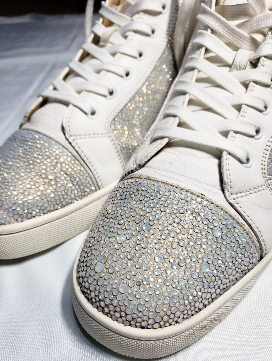 Christian Louboutin ハイカット スニーカー スワロフスキー ストラス