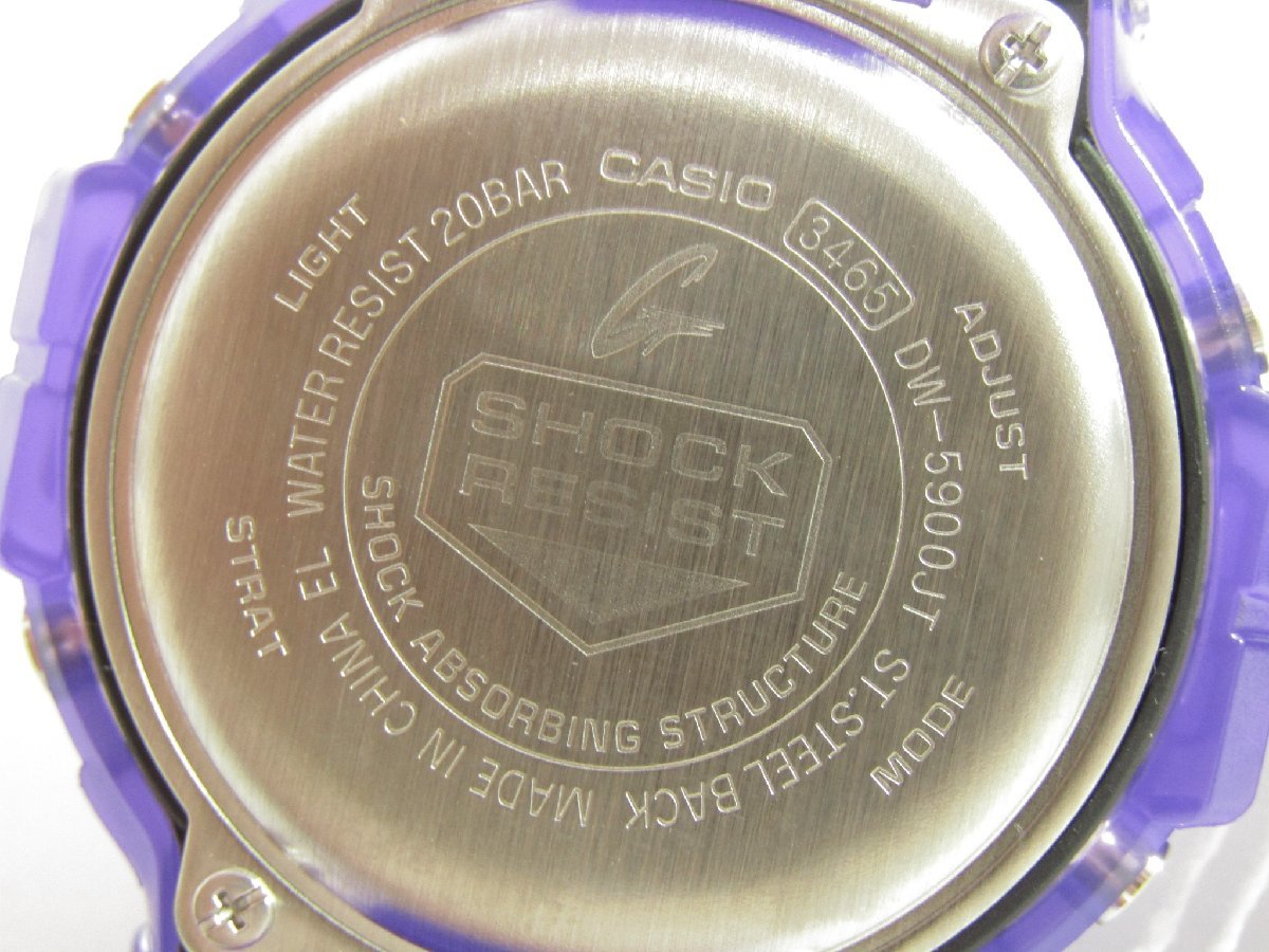 未使用 CASIO カシオ G-SHOCK G-ショック DW-5900JT-6JF クリアスケルトン パープル デジタル 腕時計 ▼AC23933_画像8