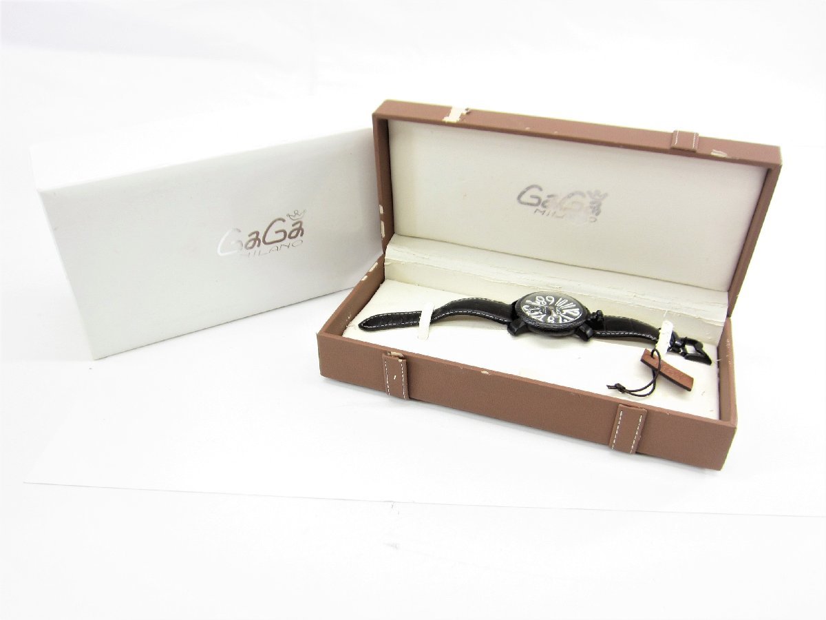 GaGa MILANO ガガミラノ マヌアーレ48MM 5016.6 手巻き 裏スケ 腕時計 ∠UP3522