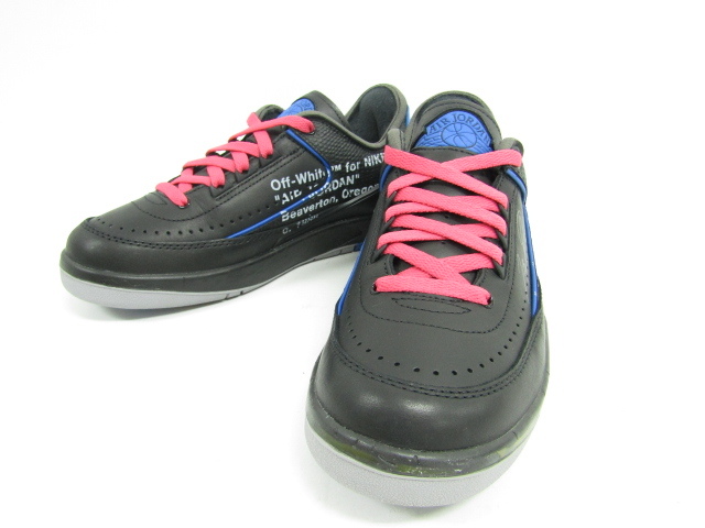 OFF-WHITE × NIKE WMNS AIR JORDAN 2 RETRO LOW SP BLACK/VARSITY ROYAL/DJ4375-004 SIZE:24.5cm Nike sneakers shoes =SH6519