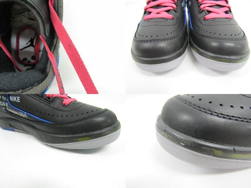 OFF-WHITE × NIKE WMNS AIR JORDAN 2 RETRO LOW SP BLACK/VARSITY ROYAL/DJ4375-004 SIZE:24.5cm Nike sneakers shoes =SH6519