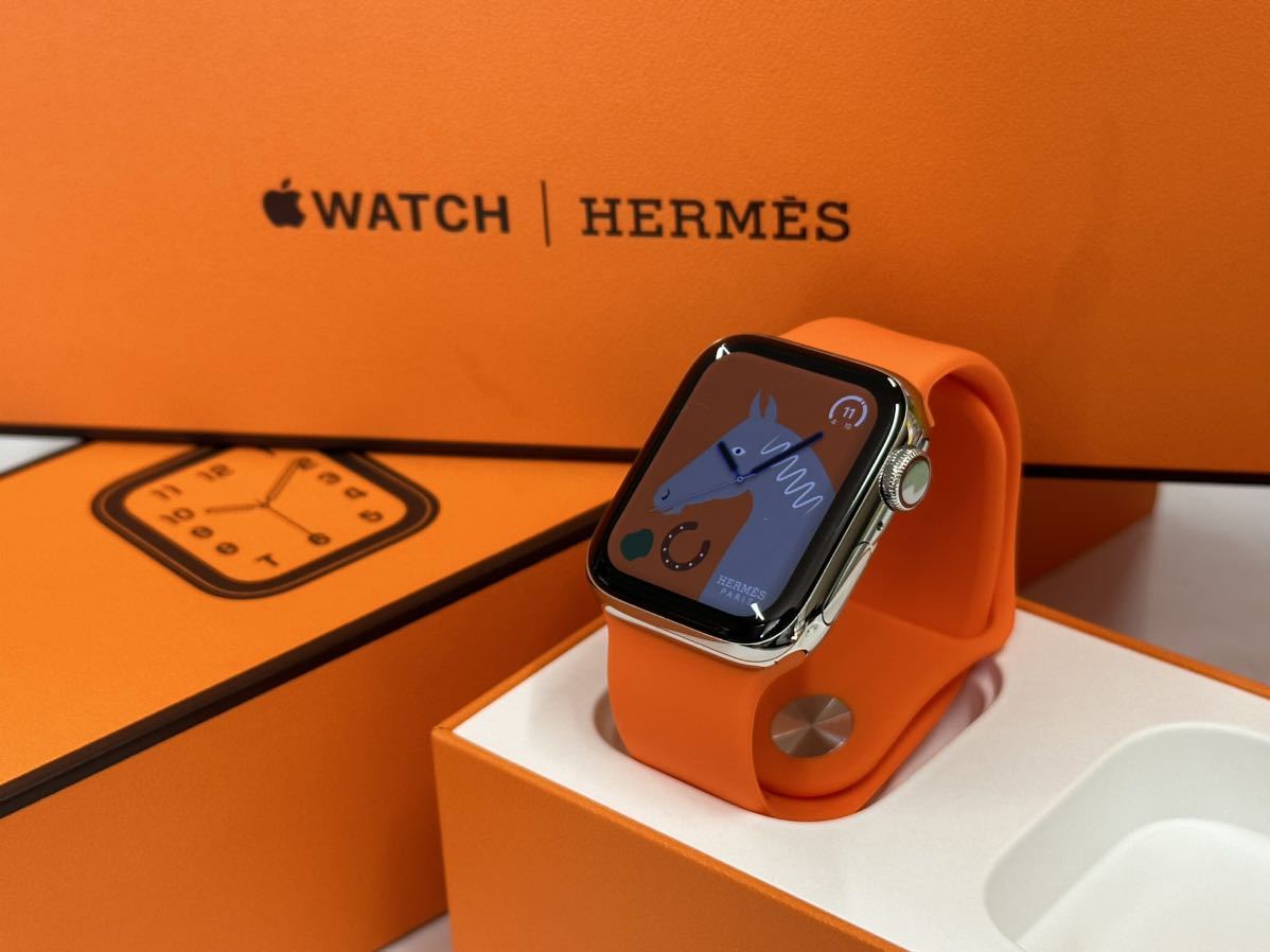 ☆即決 美品 ケア+ バッテリー100% Apple Watch series6 HERMES 40mm アップルウォッチ エルメス  GPS+Cellular ステンレス シリーズ6 923