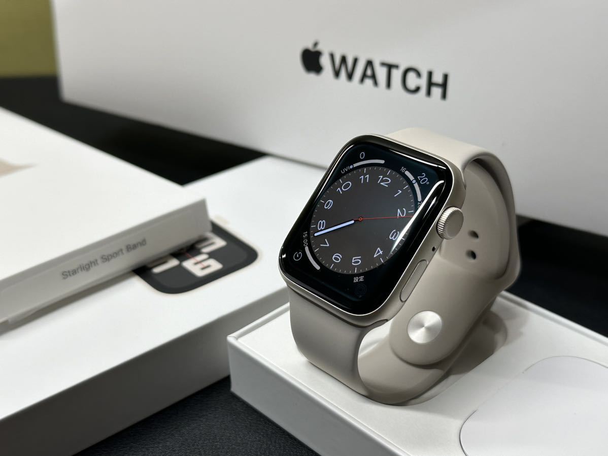 ☆即決 ほぼ未使用 バッテリー100% Apple Watch SE2 44mm スターライトアルミニウム スポーツバンド アップルウォッチ GPS  第2世代 952