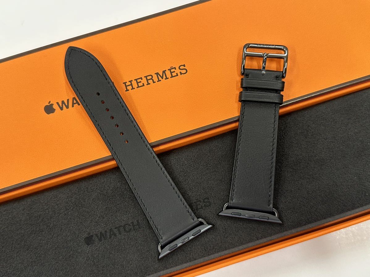 未使用 即決 Apple Watch Hermes 45mm 44mm ブラック 黒 シンプル