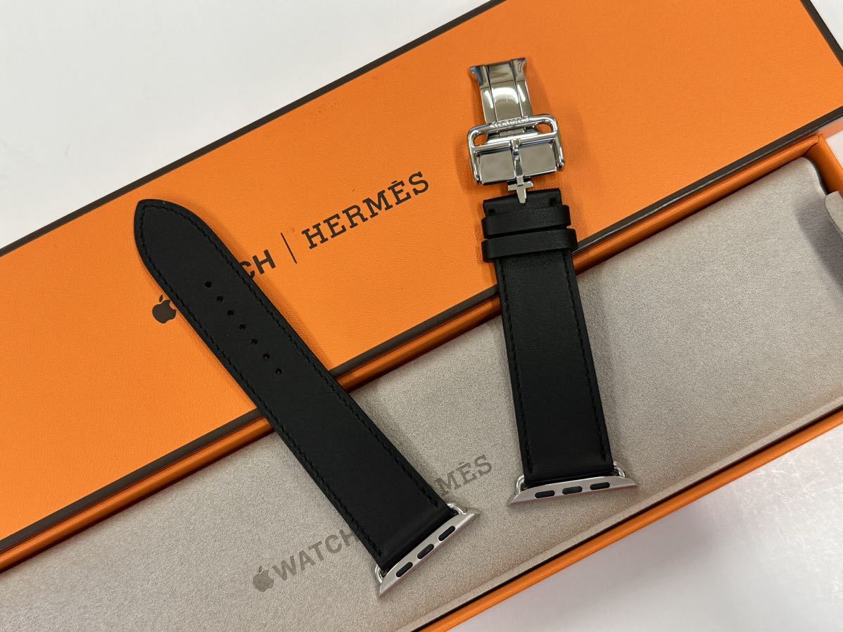 ☆即決 美品 Apple Watch HERMES Series7 45mm 44mm 黒 ディプロイ