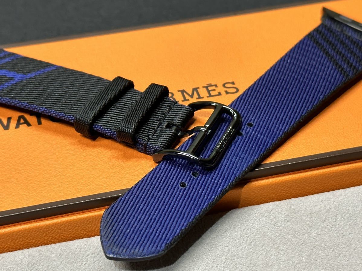 ☆即決 Apple Watch Hermes 45mm 44mm ジャンピング 黒/ブルー
