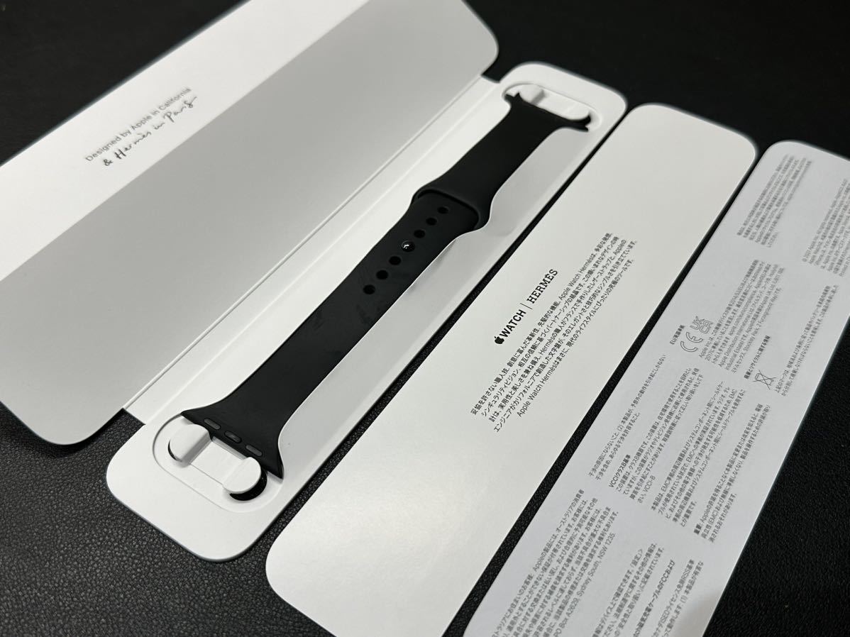 ☆即決 Apple Watch HERMES 黒 エルメス 限定 ブラックスポーツバンド 45mm 44mm 42mm 正規品 純正 アップルウォッチ  希少 066