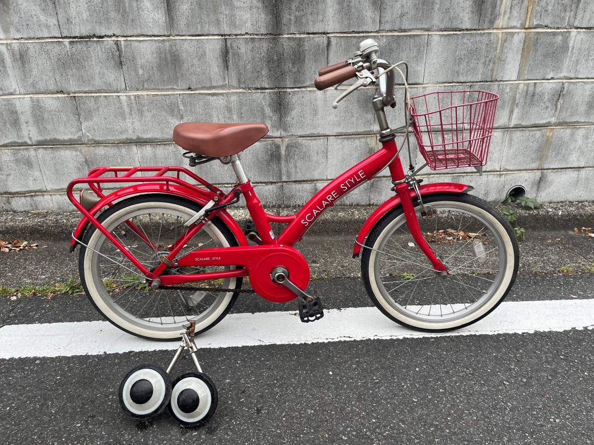 18インチ 子供用自転車 補助輪付 赤 女の子 レッド 東京都八王子市 引取り 片道10㎞配達可(18インチ~)|売買されたオークション情報、ヤフオク! の商品情報をアーカイブ公開 18インチ 自転車 女児 RARGO