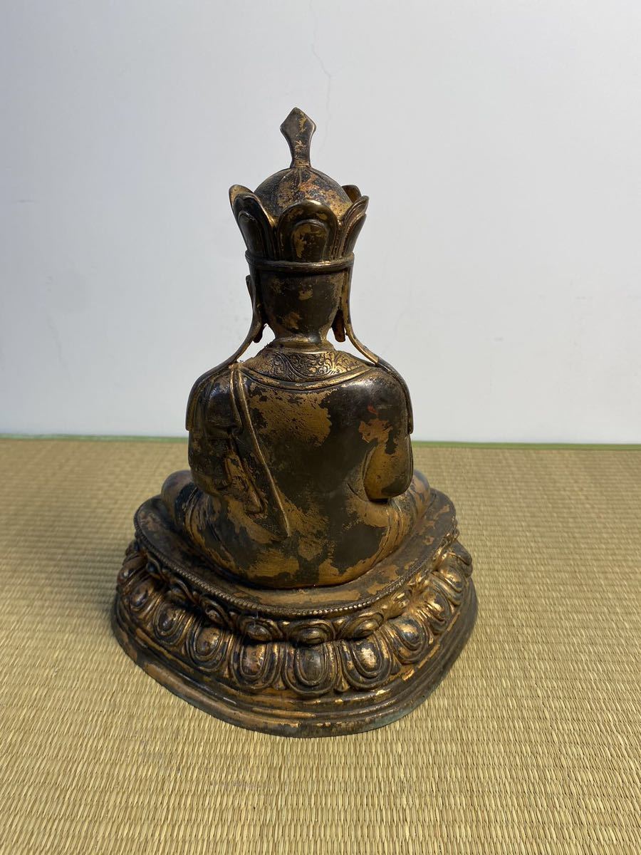 旧家蔵出 清朝期 寺院 仏教美術 仏像 古銅鍍金 置物 造像 古銅 青銅器