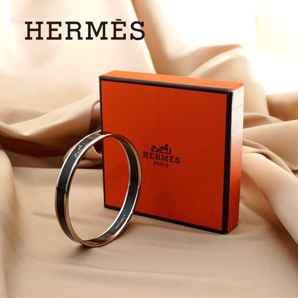 美品・箱付き】Herms エルメス エマイユPM バングル ブレスレット 黒