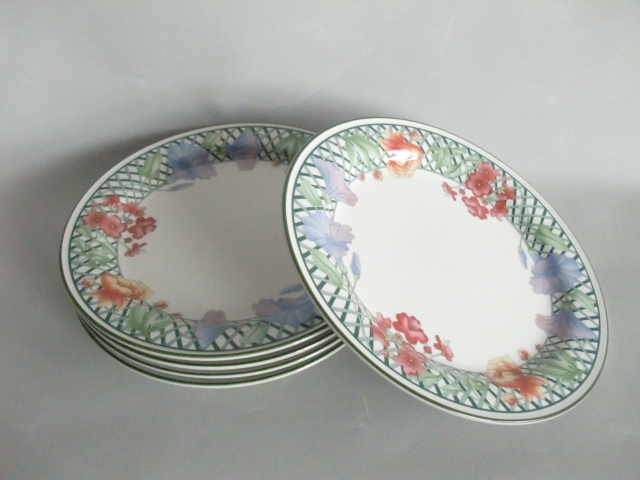 VITRO Porcelain◇素敵な花柄のプレート/皿5枚セットパン皿ケーキ皿