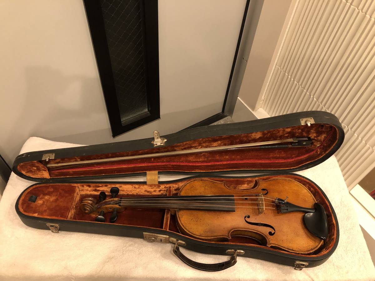 古いバイオリン　ドイツラベル　継ぎネック_画像10